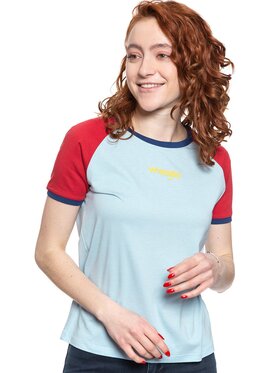 Wrangler Wrangler T-Shirt RAGLAN TEE Czerwony Slim Fit