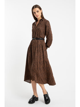 CLICK CLICK Sukienka codzienna 60-6159 Brązowy Regular Fit