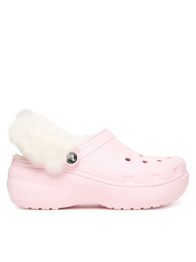 Crocs Crocs Natikači Classic Platform Fuzz Lined Clog 212854 Roza