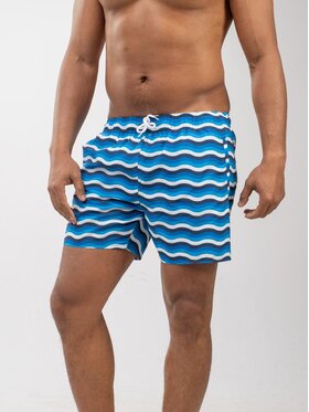 MyStars MyStars Szorty kąpielowe Spodenki Kąpielowe Męskie Niebieskie MyStars Waves XL Niebieski
