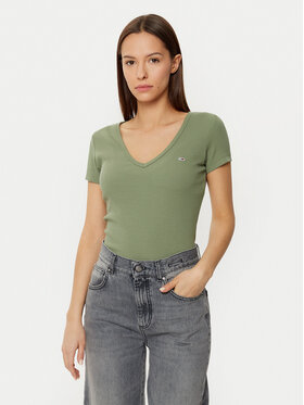 Tommy Jeans Tommy Jeans Tricou Essential DW0DW17385 Verde Slim Fit