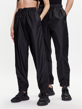 Rains Rains Medžiaginės kelnės 18560 Juoda Comfortable Fit