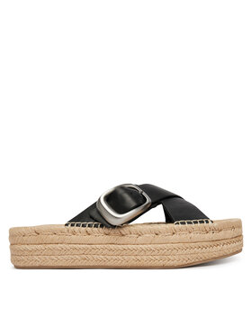 Calvin Klein Calvin Klein Espadrilky Flatf Espadrill Cross Lth Hdw HW0HW02892 Čierna