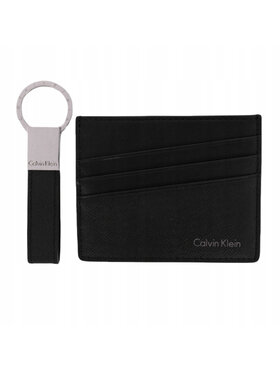 Calvin Klein Calvin Klein Etui na karty kredytowe ZESTAW MĘSKI CARD HOLDER I BRELOK Czarny