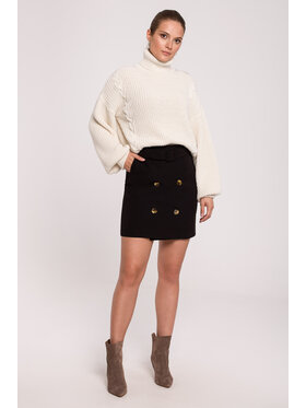 Makover Makover Sweter K124 Beżowy Regular Fit