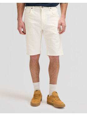 Lee Lee Szorty jeansowe 5 POCKET SHORT Biały Straight Leg