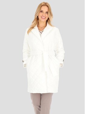 Perso Perso Płaszcz przejściowy BLE 241055 F Écru Regular Fit