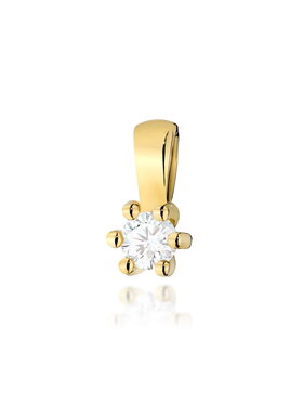 Fugart Fugart Naszyjnik Zawieszka z żółtego złota z brylantem 0.10 ct FZ222-585-B0.10/0.10 Złoty