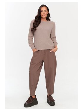 Makadamia Makadamia Spodnie materiałowe C79 Brązowy Loose Fit