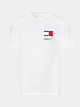 Tommy Jeans Tommy Jeans Tricou Essential Flag DM0DM18263 Alb Slim Fit