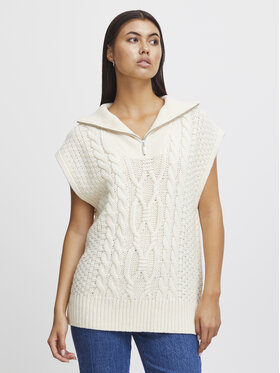 ICHI ICHI Sweter 20119797 Beżowy Regular Fit