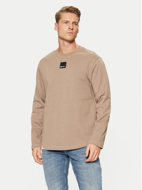 Karl Lagerfeld Jeans Karl Lagerfeld Jeans Pikkade varrukatega T-särk A1M17043 Beež Regular Fit