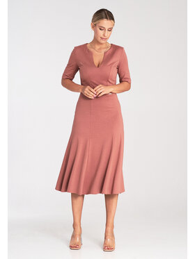 FIGL FIGL Sukienka koktajlowa M1033 Brązowy Regular Fit