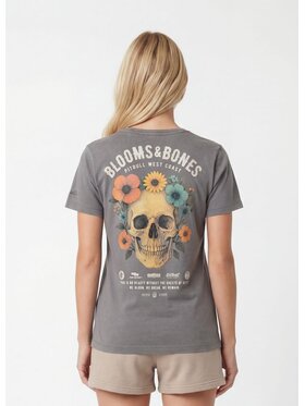 PITBULL PITBULL T-Shirt BLOOMS & BONES Szary Regular Fit