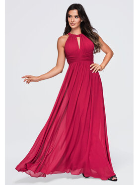 Ombre Ombre Sukienka wieczorowa LA-OM-DLR358 Bordowy Regular Fit