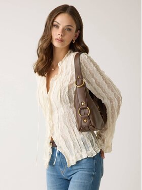 Guess Guess Top 182647 Beżowy Classic Fit