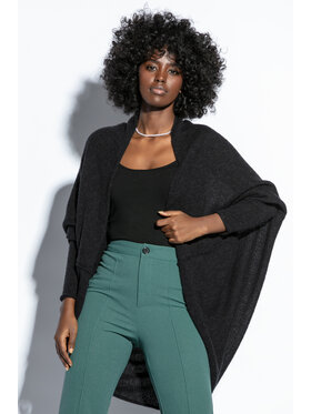 Fobya Fobya Kardigan F1825 Czarny Regular Fit