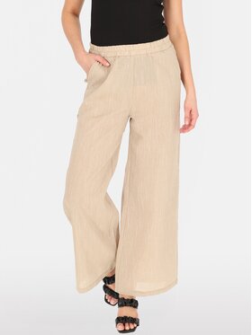 Perso Perso Spodnie damskie PTE252689F Beżowy Regular Fit