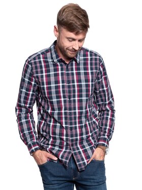 Mustang Mustang Camicia CLEMENS KC TURN-UP Rosso Regular Fit