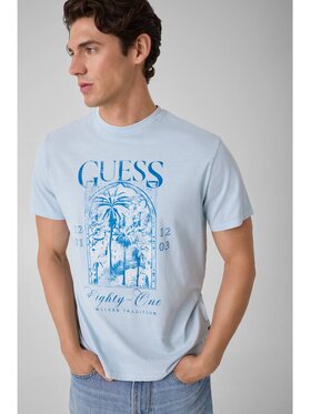 Guess Guess T-Shirt 183048 Modrá Classic Fit
