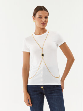 Elisabetta Franchi Elisabetta Franchi T-krekls MA-013-36E2-V200 Balts Regular Fit