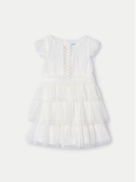 Mayoral Mayoral Sukienka elegancka 03912 Écru Regular Fit