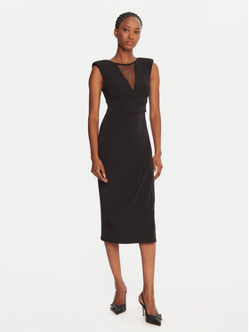 Rinascimento Rinascimento Kokteilinė suknelė CFC0020145002 Juoda Slim Fit