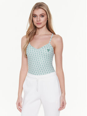 Guess Guess Топ V3GP01 MC03W Зелений Slim Fit