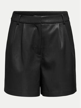 ONLY ONLY Pantaloni scurți din imitație de piele Saramy 15338008 Negru Regular Fit