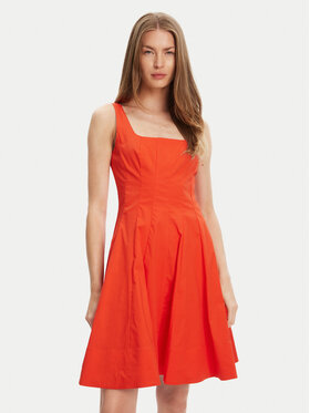 STAUD STAUD Každodenní šaty Mini Wells R25S2249PO Oranžová Slim Fit