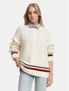 Tommy Jeans Tommy Jeans Megztinis DW0DW23353 Kreminė Oversize