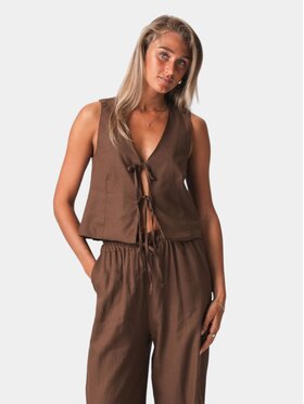 TeeShoppen TeeShoppen Kamizelka 'Basic Collection' Brązowy Regular Fit