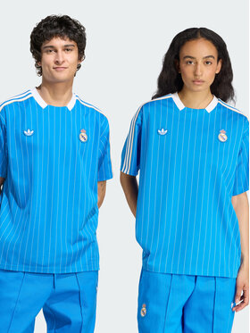 adidas adidas Koszulka techniczna Real Madrid Terrace Icons Jersey Niebieski jasny Loose Fit