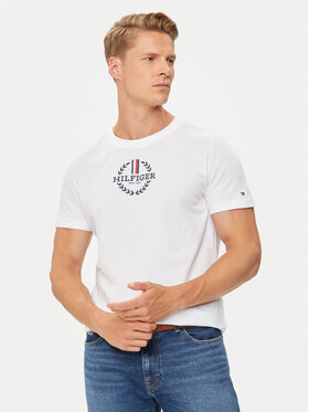 Tommy Hilfiger Tommy Hilfiger Tričko Global Stripe MW0MW34388 Biela Regular Fit