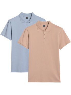 4F 4F Komplet 2 koszulek polo 2P-SS-4FWSS25TPTSM407-91S Kolorowy Regular Fit