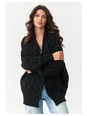 Makadamia Makadamia Kardigan S163 Czarny Loose Fit