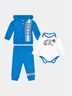 Guess Guess Set bluză, body și pantaloni de trening Take Me Home Set P4RG05 KA6W0 Albastru Regular Fit