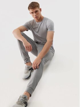 4F 4F Kalhoty z materiálu 4FWSS24TFTRM452-27M Šedá Regular Fit