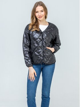 Perso Perso Kurtka przejściowa BLE260048F Czarny Regular Fit
