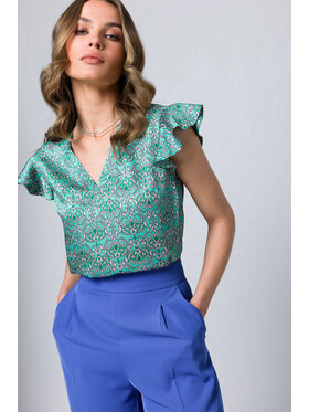 Stylove Stylove Bluzka S344 Zielony Regular Fit