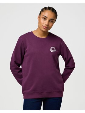 Wrangler Wrangler Bluzka REGULAR SWEAT Fioletowy Regular Fit