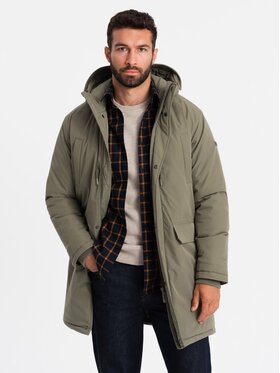 Ombre Ombre Parka OM-JALJ-0166 Khaki Regular Fit