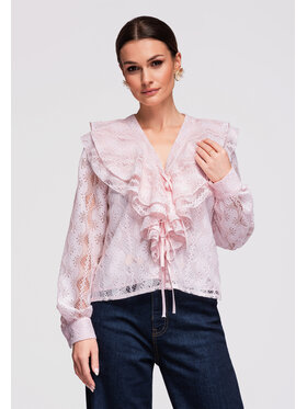 Ombre Ombre Bluzka OW-TS-E0027 Różowy Loose Fit