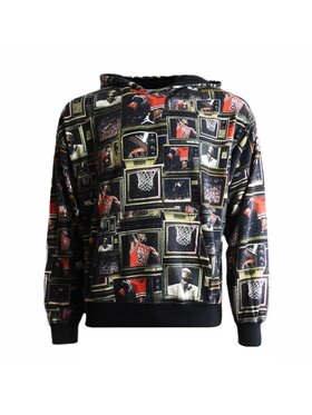 Nike Nike Bluza Brooklyn Fleece Printed Pullover Czarny Regular Fit