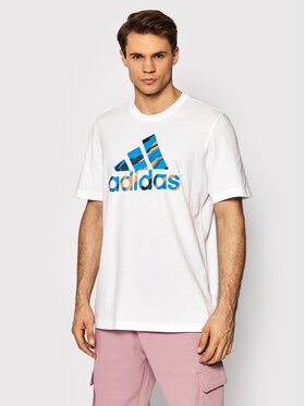 adidas adidas T-Shirt Essentials Single Jersey Camo Print HE4375 Biały Regular Fit