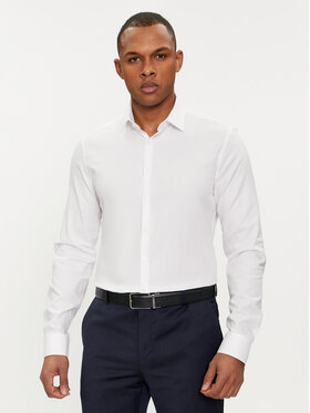 Calvin Klein Calvin Klein Риза Tonal Structure K10K112592 Бял Slim Fit