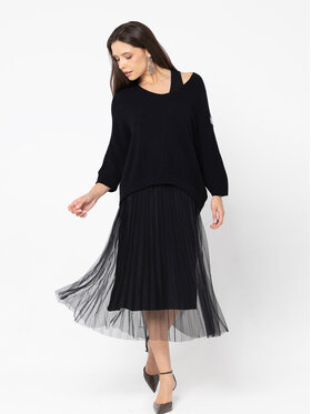 Miss LK Miss LK Sukienka codzienna MISSLKSS Czarny Loose Fit