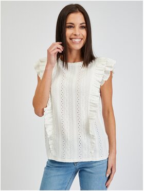 Orsay Orsay T-Shirt 155066001000__XS Biały Regular Fit