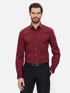 Calvin Klein Calvin Klein Koszula K10K108229 Bordowy Slim Fit