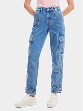 Desigual Desigual Džinsi 23WWDD40 Zils Cargo Fit